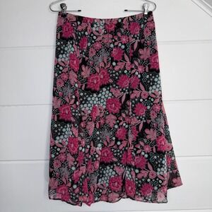 Laura Scott Small Chiffon Skirt Black Pink White Y2K Fairy
